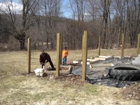 Putting in the new raised beds.